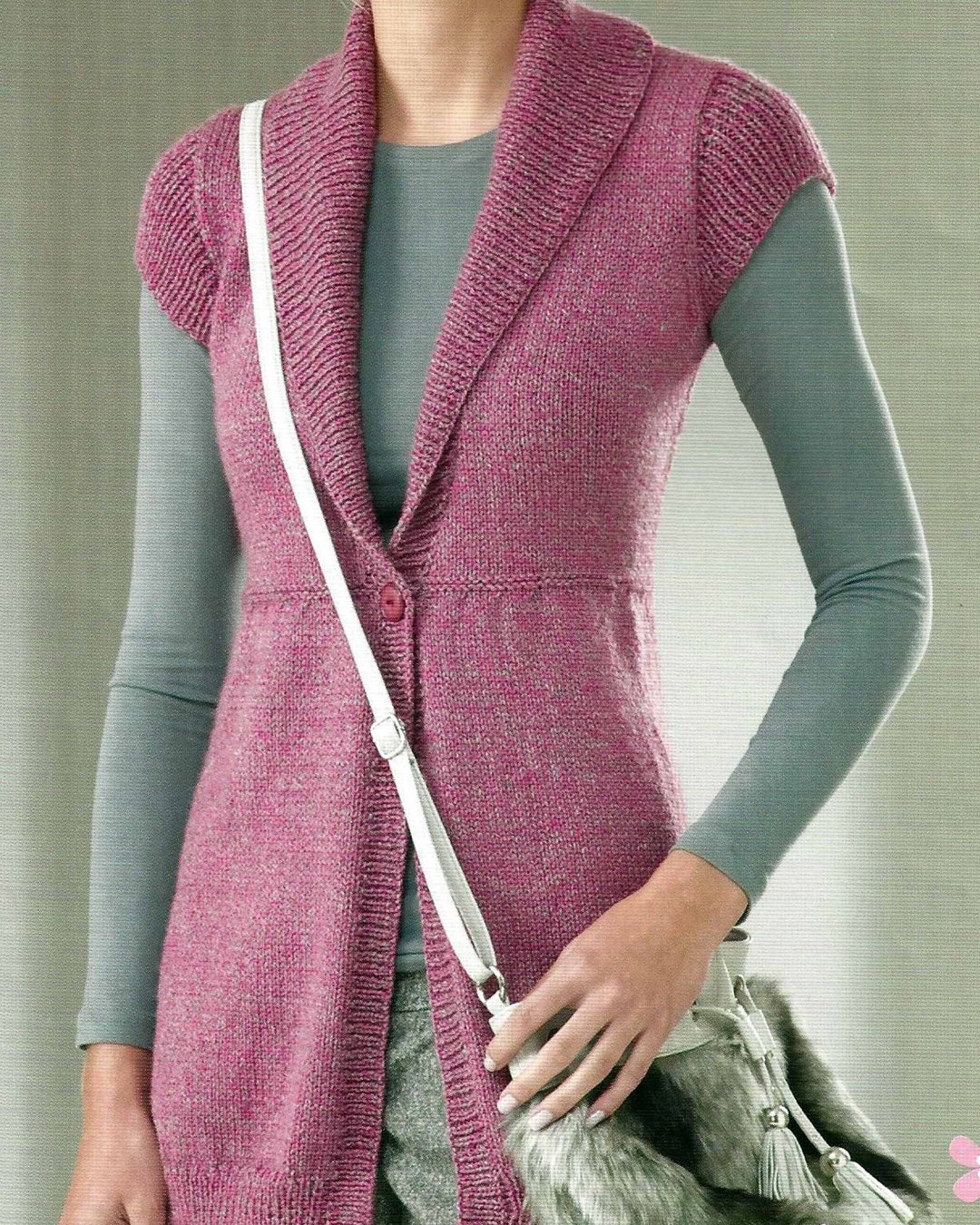 PDF Instant Digital Download Ladies Waistcoat Knitting Pattern 32 to 42 ...