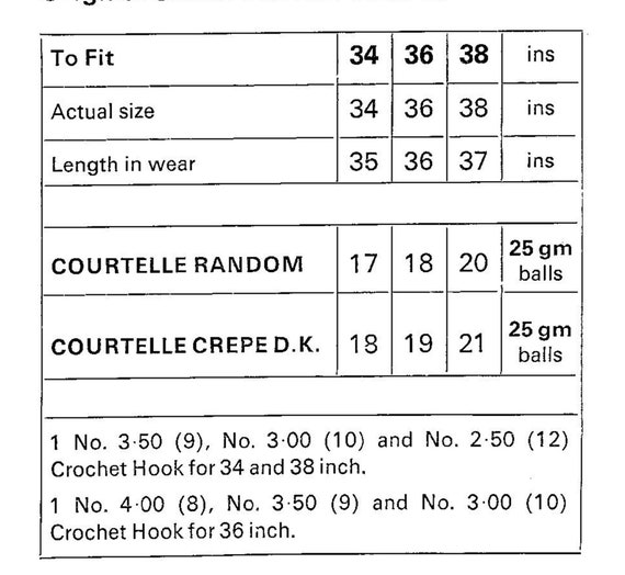 crochet dress size chart Guide to Standard Women's Sizes [Charts and Printables]