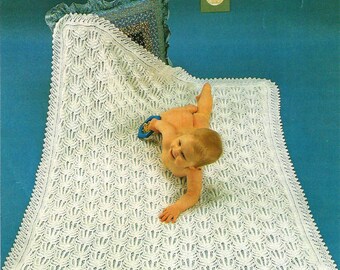 PDF Instant Digital Download baby 4 ply shawl knitting pattern (2677)