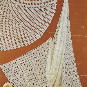 PDF Instant  Digital Download baby 3 & 4 ply crochet circular shawls pattern (2513)