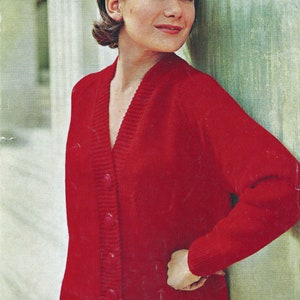 PDF Instant Download ladys easy knit jacket 32 to 40 inch knitting pattern  (86)