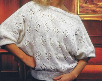 PDF Instant  Digital Download girls ladies girls sweater jumper knitting pattern 32 to 42 inch (2037)