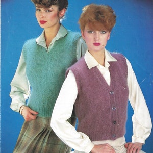 Instant PDF Digital Download ladies  slipover & waistcoat knitting pattern 32/40 inch (1212)