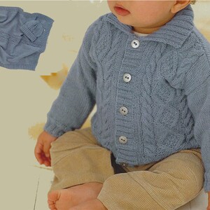 PDF Instant Digital Download  baby cardigan hat & blanket knitting pattern 16 to 26 inch  (601)
