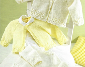 PDF Instant  Digital Download baby boy girl easy knit cardigans & sweater knitting pattern 16/26 inch (905)