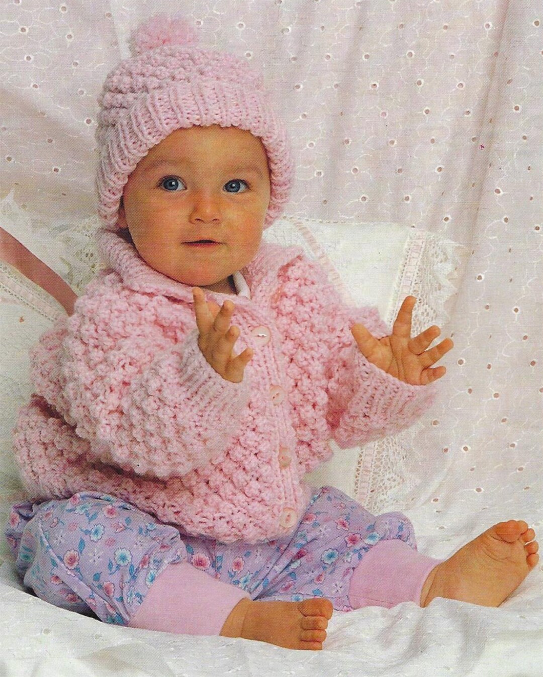 PDF Instant Digital Download Baby Jacket Hat Knitting Pattern Chunky Yarn 18 22 Inch 566 Etsy Ireland