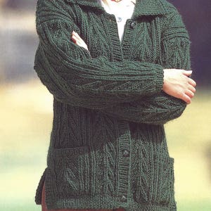 PDF Instant Digital Download ladies girls chunky jacket knitting pattern (337)