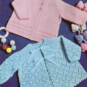 Instant PDF Digital Download  baby matinee coats  knitting pattern  4 ply (549)
