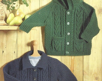 PDF Instant  Digital Download baby girls boy jackets knitting pattern 18 to 28 inch (850)