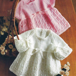 PDF Instant Digital Download baby girl dresses knitting pttern14 to 18 inch 4 ply (2705)