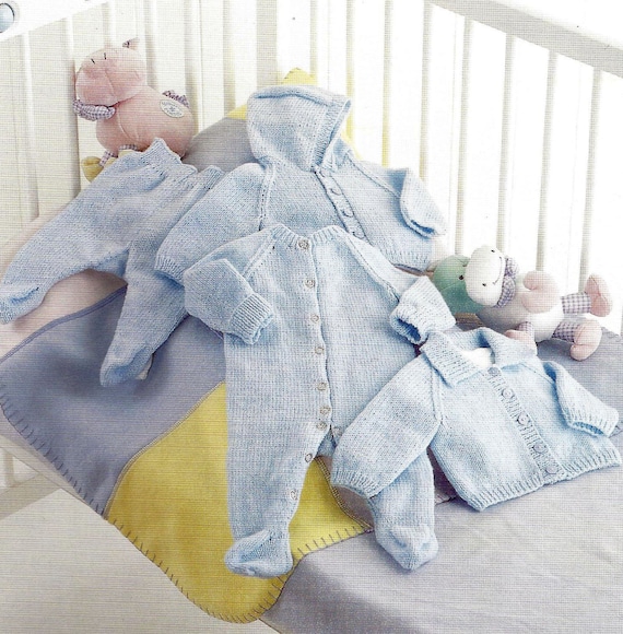 PDF Instant  Digital Download premature baby doll jackets all- in -one & leggings knitting pattern 10/16 inch (1163)