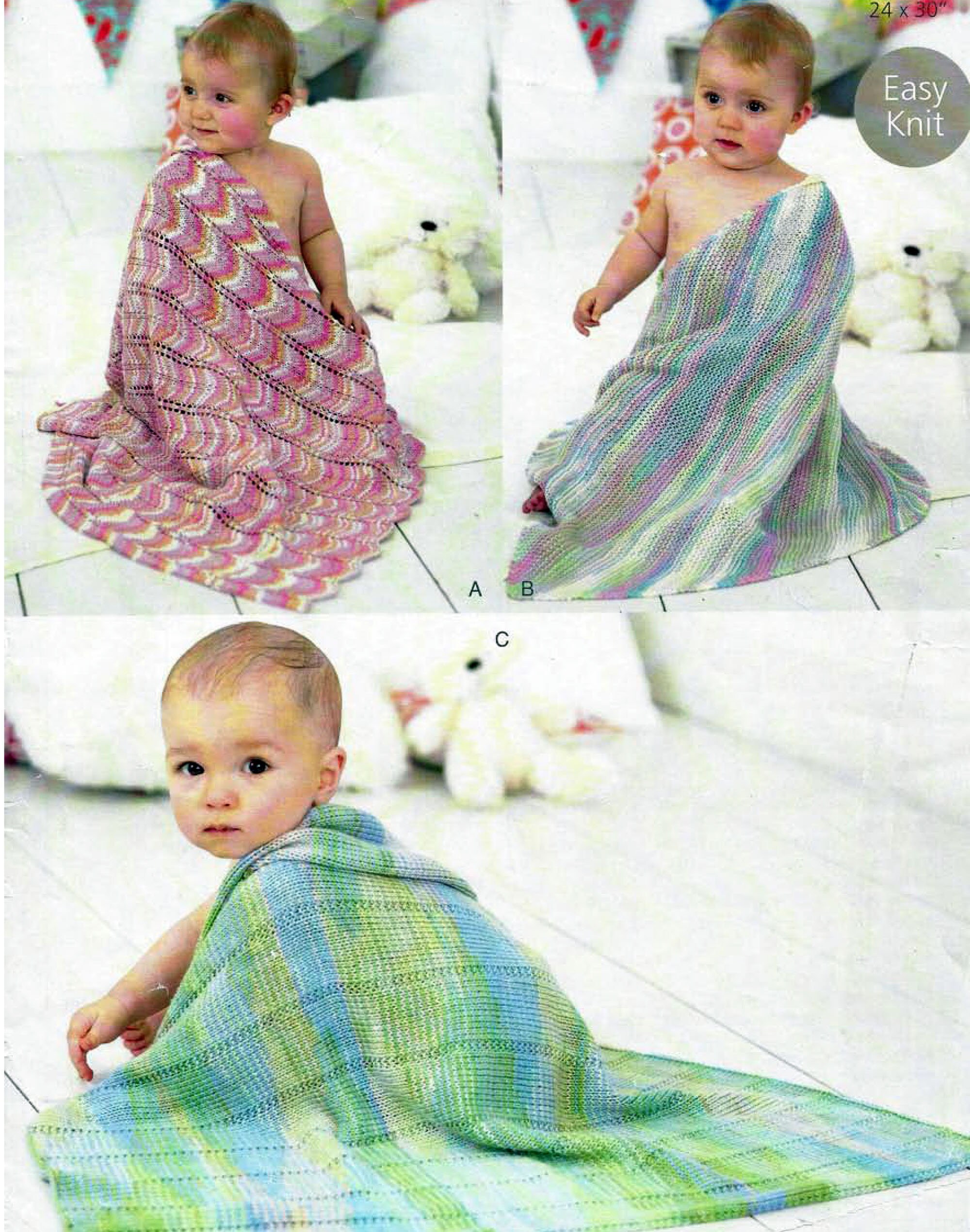 Instant Digital Download PDF Baby Blankets Throw Cover Easy