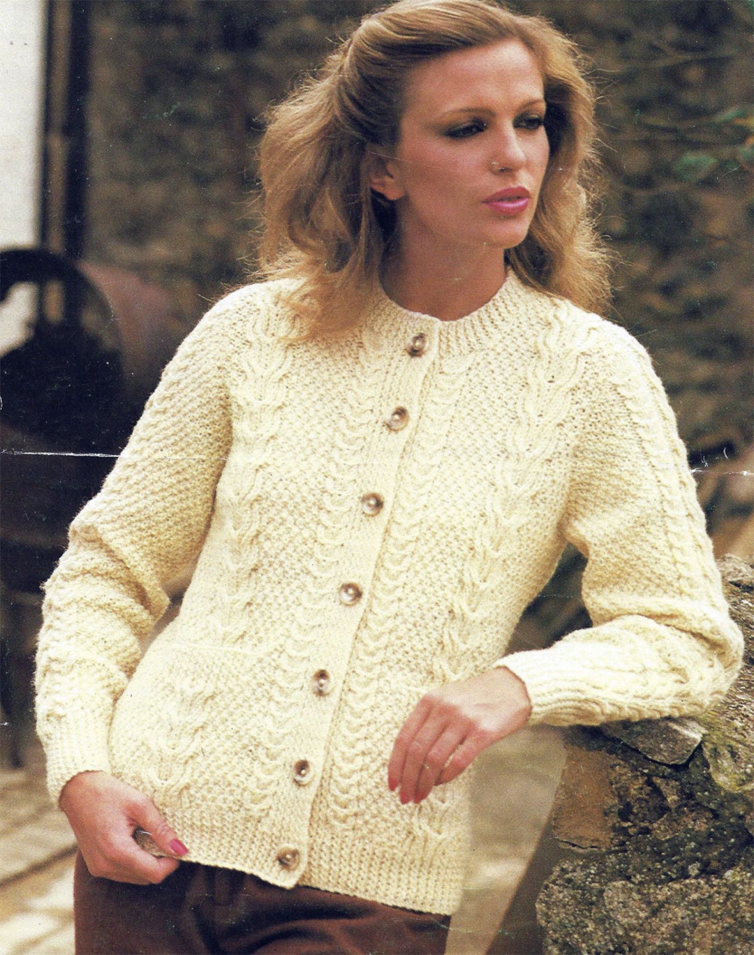 PDF Instant Digital Download Ladies Aran Cardigan Knitting Pattern 32