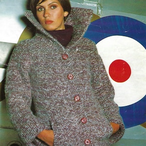 PDF Instant Digital Download ladies jacket knitting pattern  32 to 40 inch (497)