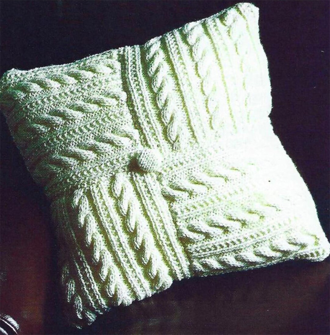 PDF Instant Download Aran Cushion Cover Knitting Pattern 37 Etsy