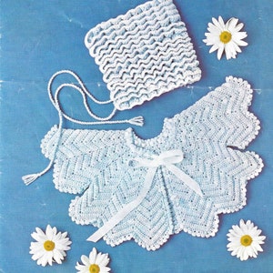 PDF Instant Digital Download baby 4 ply crochet coat & bonnet pattern (2907)