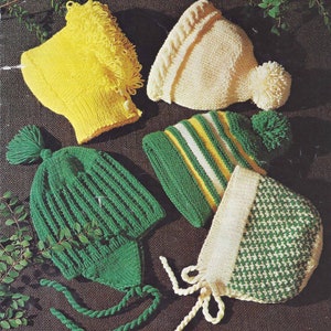 PDF Instant Digital Download baby cap bonnet helmet knitting pattern double knit (2511)