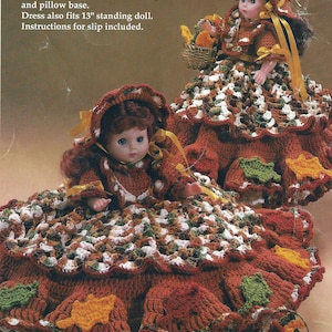 PDF Instant Digital Download 8 & 13 inch pillow and music box doll crochet pattern (1728)