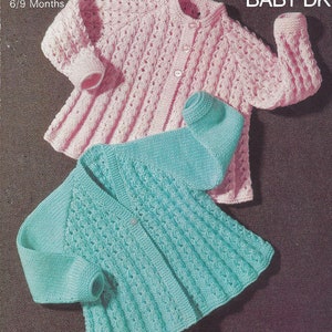 PDF Instant Digital Download baby raglan & round neck matinee coats knitting pattern (1531)