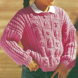 PDF Instant Digital Download baby childs sweater 20 to 30 inch knitting pattern double knit (2582)