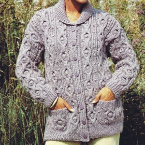 PDF Instant Digital Download ladies jacket knitting pattern 32 to 38 inch (304)