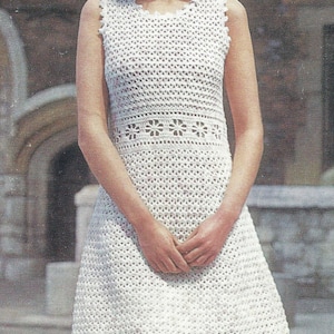 PDF Instant  Digital Download ladies crochet dress pattern 34 to 38 inch (460)