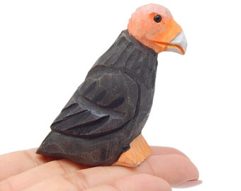 Condor Figurine Statue Vulture California Bird Miniature Wood Art Small Animal Sculpture