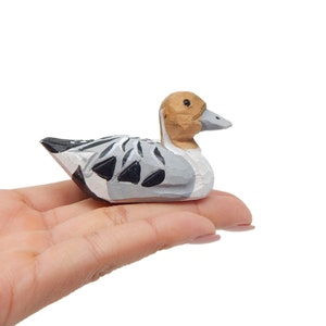Pintail Duck Wooden Figurine Statue Miniature Bird Decor Decoy Art Sculpture Small Animal