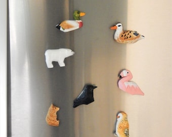 Animal & Birds Collection Wooden Fridge Magnet | Hand Carved Rustic Wildlife Decor