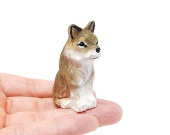 American Eagle Unique Original Art Handmade USA Small 2/" Wood Art Figurine