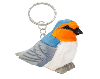 Swallow Wooden Keychain | Hand-Carved Bird Charm Gift