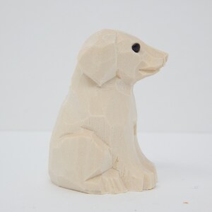 Dog Puppy Small Unfinished DIY Wood Figurine House Pet, Blank Craft, Hand Carved, Decoration, Miniature Animals image 2