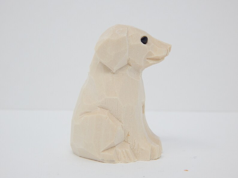 Dog Puppy Small Unfinished DIY Wood Figurine House Pet, Blank Craft, Hand Carved, Decoration, Miniature Animals image 2