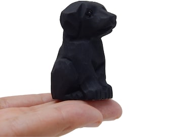 Black Labrador Retriever Dog Puppy Wooden Figurine Handcrafted Statue Unique Lover Gift Pet Lover Home Decor