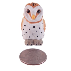 barn owl wood figurine