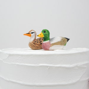 Mourning Dove Turtledove Love Birds Cake Topper Bride & Groom Wedding Engagement Anniversary Carved Wood Statue