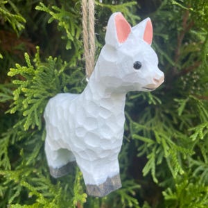Llama Figurine Statue Ornament Alpaca Miniature Small Animal Party Décor Wood Art Sculpture