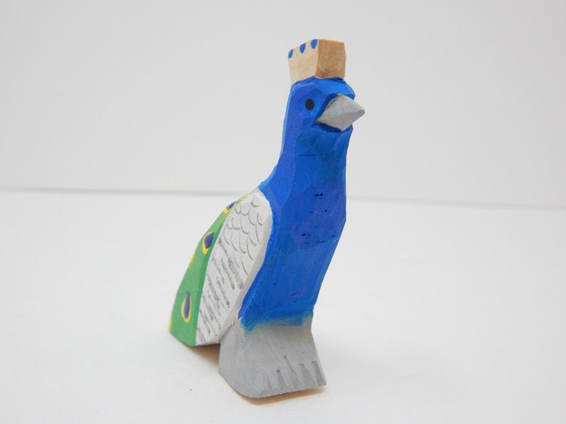 peacock wood figurine