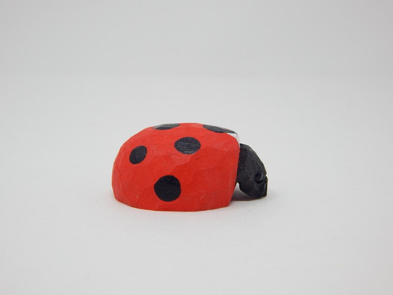 Lady Bug Figurine Statue Red Beetle Patio Miniature Garden Lawn Yard Home Decor Art zdjęcie 3