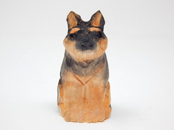 German Shepherd Wooden Keychain | Hand Carved Dog Collectible