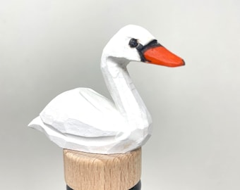 Swan Wine Stopper Reusable Wooden Bottle Plug Rustic Bar Décor