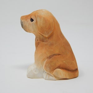 Labrador Retriever Dog Puppy Figurine Miniature 2 Inch Wooden Carving Handmade Home Decor Small Animal Garden Statue Toy Pet Loss Memorial image 4