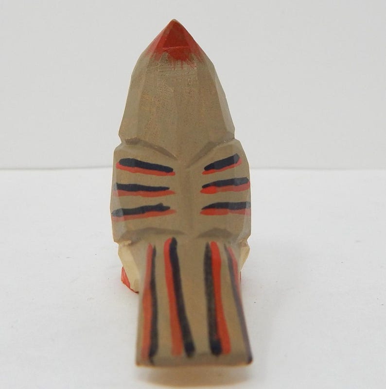 Female Cardinal Wooden Figurine | Hand-Carved Bird Rustic Decor Gift
