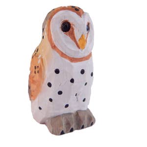 barn owl wood figurine