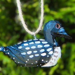 Common Loon Wooden Ornament | Hand-Carved Duck Bird Rustic Decor