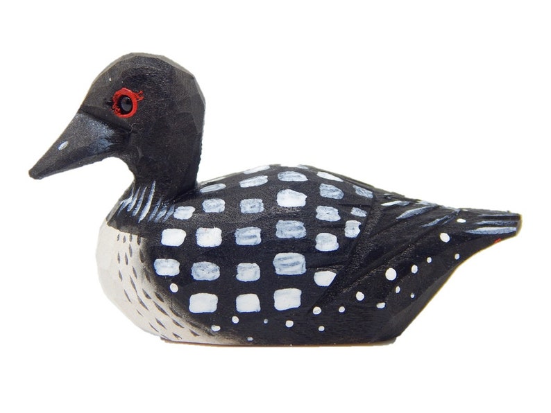 Common Loon Wooden Figurine | Hand Carved Duck Bird Sculpture