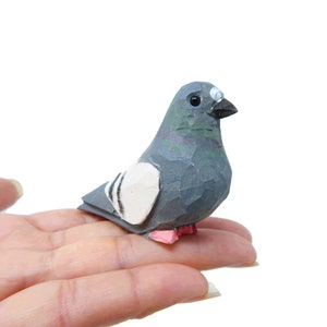 Pombo feito à mão estatueta de madeira estátua pássaro escultura ornamento decoração miniatura arte esculpir pequeno animal