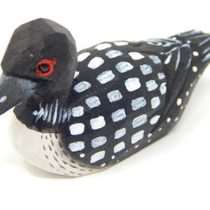 Common Loon Wooden Figurine | Hand Carved Duck Bird Sculpture
