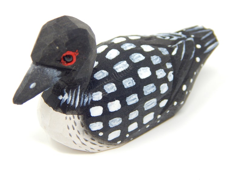 Common Loon Wooden Figurine | Hand Carved Duck Bird Sculpture