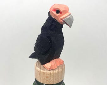 Condor Wine Stopper Rustic Reusable Bottle Plug | Hand Carved Bird Collectible Décor